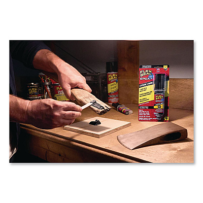 Flex Epoxy Extreme Liquid, Two-Part Syringe, 0.8 oz, Dries Black, 8/Carton (EFSBLKR25)