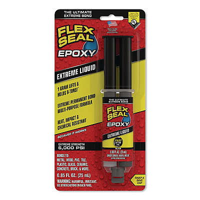 Flex Epoxy Extreme Liquid, Two-Part Syringe, 0.8 oz, Dries Black, 8/Carton (EFSBLKR25)