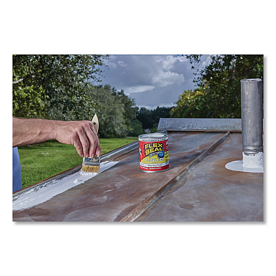 Flex Seal Liquid Rubber Sealant Coating Liquid, 16 oz Can, Dries White, 6/Carton (LFSWHTR16)