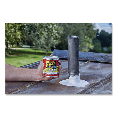 Flex Seal Liquid Rubber Sealant Coating Liquid, 16 oz Can, Dries White, 6/Carton (LFSWHTR16)