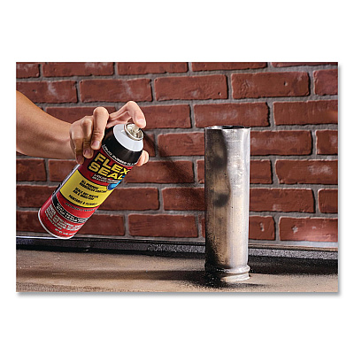 Flex Seal Liquid Rubber Sealant Coating Aerosol, 14 oz Aerosol Can, Dries Black, 6/Carton (FSR20)