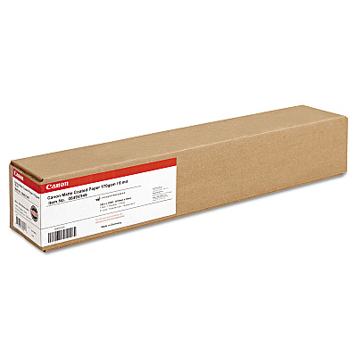 Canon Matte Coated Paper Roll, 2" Core, 8 mil, 24" x 100 ft, Matte White (CNM0849V349)