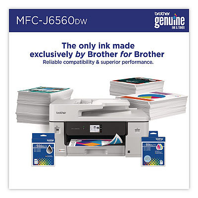 Brother MFC-J6560DW INKvestment AIO Printer, Copy/Fax/Print/Scan