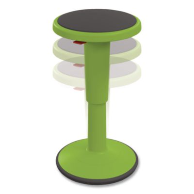 MooreCo Hierarchy Grow Stool, Short, Backless, Supports Up to 250 lbs, 14" to 18" Seat Height, Green Seat, Green Base (50960GREEN)