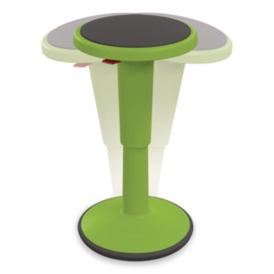 MooreCo Hierarchy Grow Stool, Short, Backless, Supports Up to 250 lbs, 14" to 18" Seat Height, Green Seat, Green Base (50960GREEN)