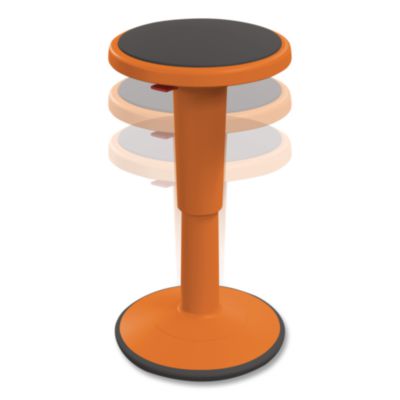 MooreCo Hierarchy Grow Stool, Short, Backless, Supports Up to 250 lbs, 14" to 18" Seat Height, Orange Seat, Orange Base (50960ORANGE)
