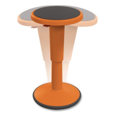 MooreCo Hierarchy Grow Stool, Short, Backless, Supports Up to 250 lbs, 14" to 18" Seat Height, Orange Seat, Orange Base (50960ORANGE)