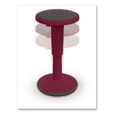 MooreCo Hierarchy Grow Stool, Tall, Backless, Supports Up to 250 lbs, 17" to 24" Seat Height, Currant Seat, Currant Base (50970CURRANT)