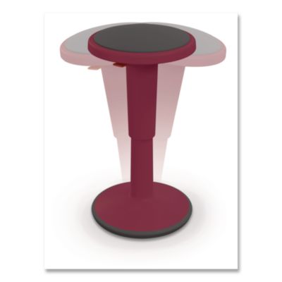 MooreCo Hierarchy Grow Stool, Tall, Backless, Supports Up to 250 lbs, 17" to 24" Seat Height, Currant Seat, Currant Base (50970CURRANT)