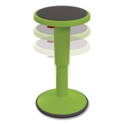 MooreCo Hierarchy Grow Stool, Tall, Backless, Supports Up to 250 lbs, 17" to 24" Seat Height, Green Seat, Green Base (50970GREEN)
