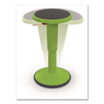 MooreCo Hierarchy Grow Stool, Tall, Backless, Supports Up to 250 lbs, 17" to 24" Seat Height, Green Seat, Green Base (50970GREEN)