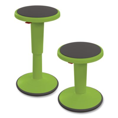 MooreCo Hierarchy Grow Stool, Tall, Backless, Supports Up to 250 lbs, 17" to 24" Seat Height, Green Seat, Green Base (50970GREEN)