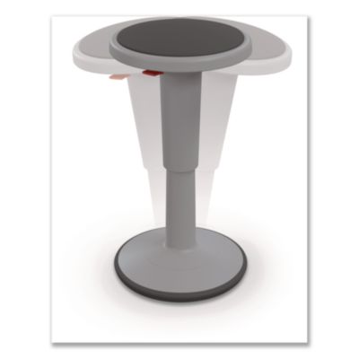 MooreCo Hierarchy Grow Stool, Tall, Backless, Supports Up to 250 lbs, 17" to 24" Seat Height, Gray Seat, Gray Base (50970GREY)