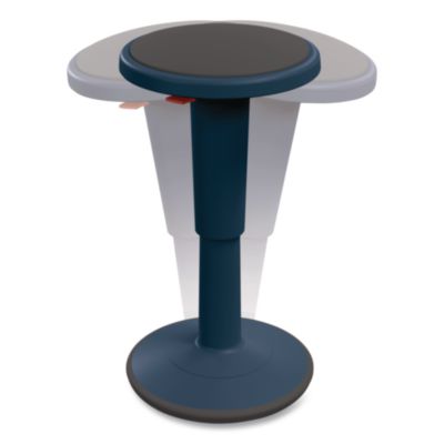 MooreCo Hierarchy Grow Stool, Tall, Backless, Supports Up to 250 lbs, 17" to 24" Seat Height, Navy Seat, Navy Base (50970NAVY)