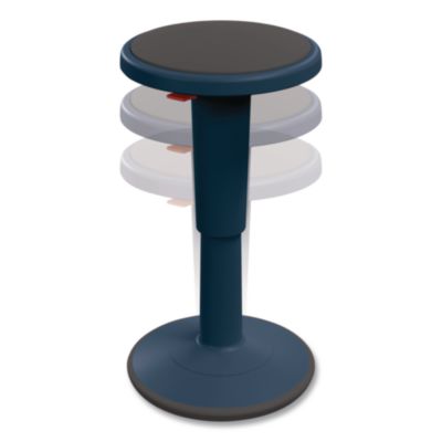 MooreCo Hierarchy Grow Stool, Tall, Backless, Supports Up to 250 lbs, 17" to 24" Seat Height, Navy Seat, Navy Base (50970NAVY)