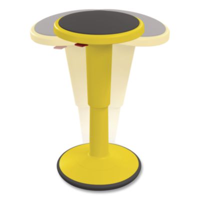 MooreCo Hierarchy Grow Stool, Tall, Backless, Supports Up to 250 lbs, 17" to 24" Seat Height, Yellow Seat, Yellow Base (50970YELLOW)
