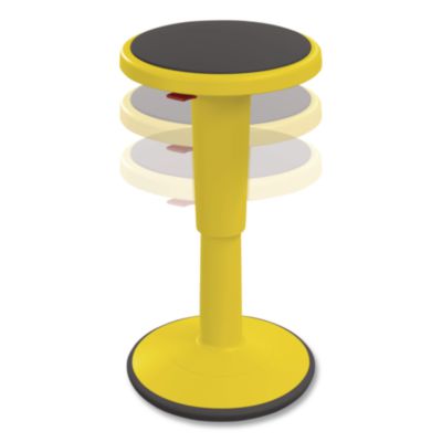 MooreCo Hierarchy Grow Stool, Tall, Backless, Supports Up to 250 lbs, 17" to 24" Seat Height, Yellow Seat, Yellow Base (50970YELLOW)