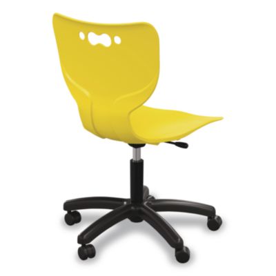 MooreCo Hierarchy Five-Star Chair, Supports Up to 250 lbs, 21.68" Seat Height, Yellow Seat, Yellow Back, Black Base (53511Y)
