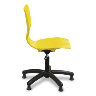 MooreCo Hierarchy Five-Star Chair, Supports Up to 250 lbs, 21.68" Seat Height, Yellow Seat, Yellow Back, Black Base (53511Y)