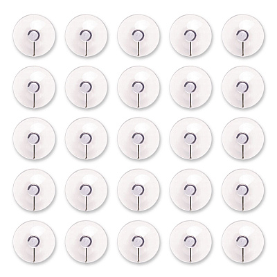 General Printing & Design Suction Cup Hooks, Metal Silver Hook, 25/Pack (SC25PK)