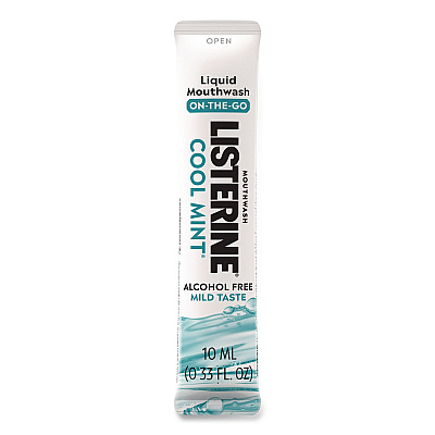 On-The-Go Mouthwash, Cool Mint Flavor, 0.33 oz Packet, 15/Pack (20246)