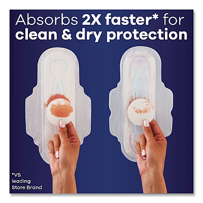Always Ultra Thin Overnight Pads with Wings, Size 4, Overnight Absorbency, 16/Pack, 6 Packs/Carton (12851)