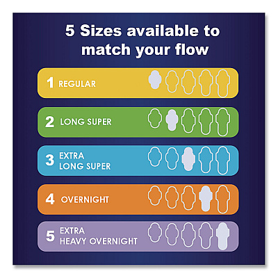 Always Ultra Thin Overnight Pads with Wings, Size 4, Overnight Absorbency, 16/Pack, 6 Packs/Carton (12851)