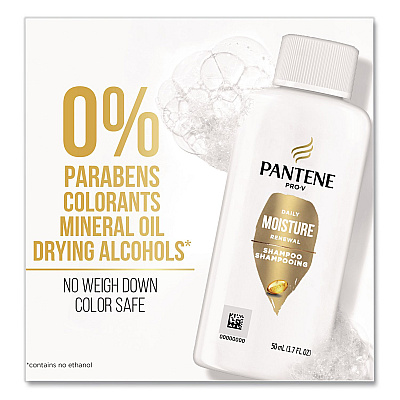 Pantene Pro V Daily Moisture Renewal Shampoo, Unscented, 1.7 oz, 36/Carton (18785CT)