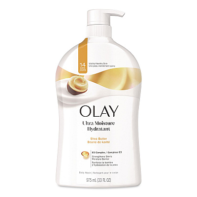 Olay Ultra Moisture Body Wash, Shea Butter Scent, 33 oz Pump Bottle (97494)