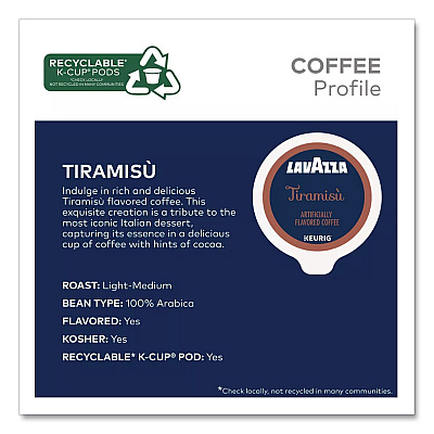 Lavazza Tiramisu Coffee K-Cup, 22/Box (5000384724)
