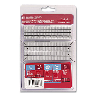 Heavy Duty Staples, 0.25" Leg/0.38" Leg/0.5" Leg, 0.41" Crown, Silver, 1,875/Box (50MP)