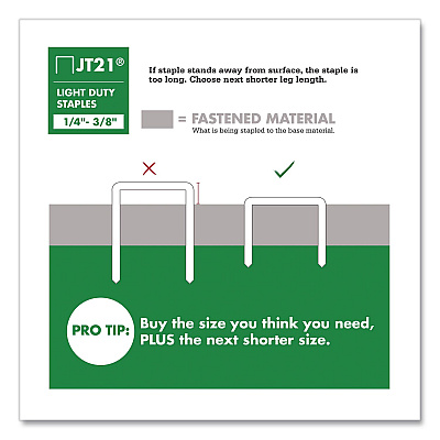 JT21 Standard Staples, 0.38" Leg, 0.44" Crown, Silver, 1,000/Box (27624AM)