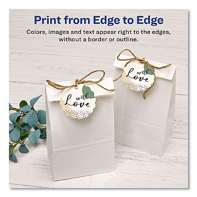 Avery Printable Scallop Round Gift Tags, Inkjet/Laser Printers, 2.5" dia, White, 9/Sheet, 10 Sheets/Pack (80511)