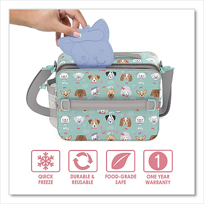 bentgo Buddies Kids Ice Packs, Puppies, Assorted Colors, 4/Pack (BGICEPPY)