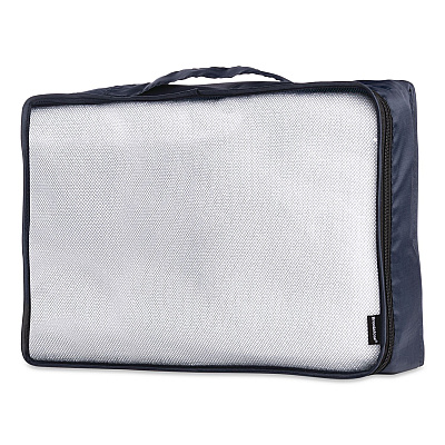 Brookstone 4-Piece Packing Cube Set, Assorted Sizes, Navy (BOLP0002)