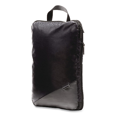 Brookstone Two-Piece Compression Luggage Cubes, 10 x 7 x 1.25/14 x 10 x 1.25, Black (BOLP0006)