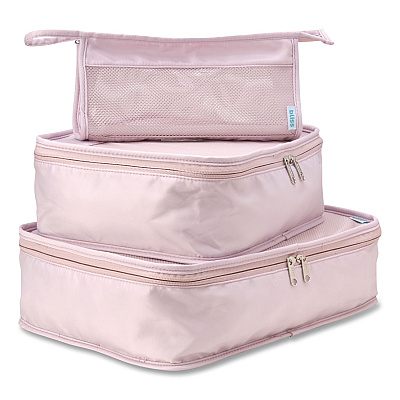 Four-Piece Packing Cube Set, Assorted Sizes, Pink (SOAP0002)