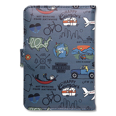 Passport Cover, 4.25 x 5.87, Vegan Leather, Multicolor Travel Print (LNPW0001)
