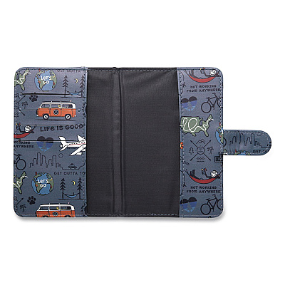 Passport Cover, 4.25 x 5.87, Vegan Leather, Multicolor Travel Print (LNPW0001)