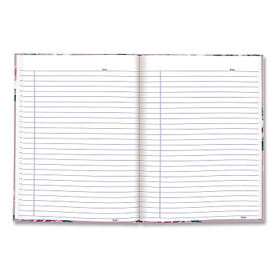 Blueline Fashion Hard Cover Notebook, 1-Subject, Medium/College Rule, Lavender Floral Cover, (96) 9.25 x 7.25 Sheets (A902)