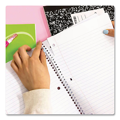 BAZIC Spiral Notebooks, 1-Subject, Wide Rule, Assorted Color Covers, (70) 10.5 x 8 Sheets,  24/Carton (559)