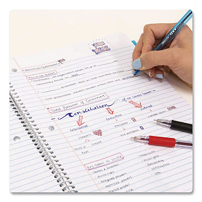 BAZIC Spiral Notebooks, 1-Subject, Wide Rule, Assorted Color Covers, (70) 10.5 x 8 Sheets,  24/Carton (559)