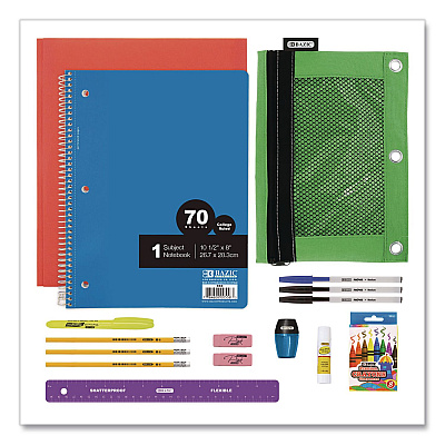 BAZIC Essential School Kit, 23 Pieces (8050)