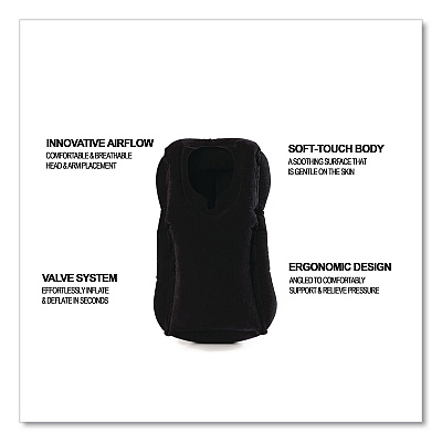 Brookstone Inflatable Neck Pillow, One Size Fits Most, Black (BCPP0008)