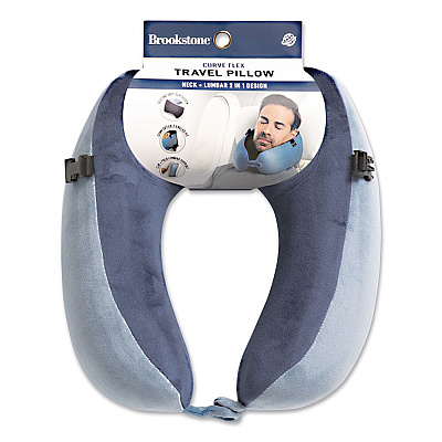 Brookstone Flex Curve Neck Pillow, One Size Fits Most, Blue (BCPP0002442)