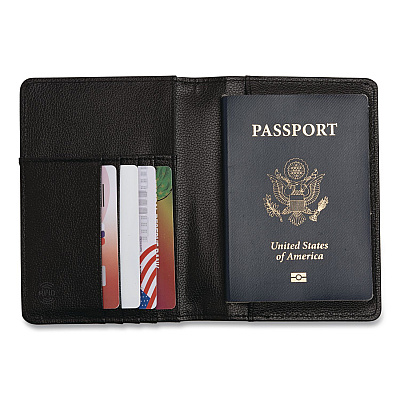 Brookstone RFID Passport Holder, Polyurethane, Black (BOAW0003010)