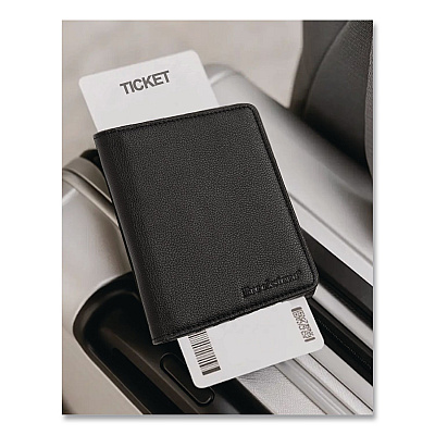 Brookstone RFID Passport Holder, Polyurethane, Black (BOAW0003010)