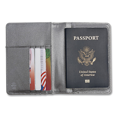 Brookstone RFID Passport Holder, Polyurethane, Dark Gray (BOAW0003021)