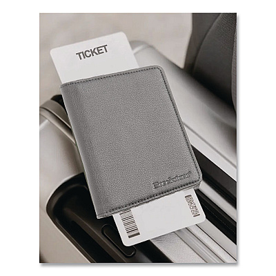 Brookstone RFID Passport Holder, Polyurethane, Dark Gray (BOAW0003021)
