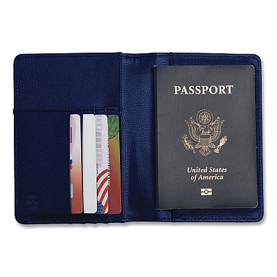 Brookstone RFID Passport Holder, Polyurethane, Blue (BOAW0003414)